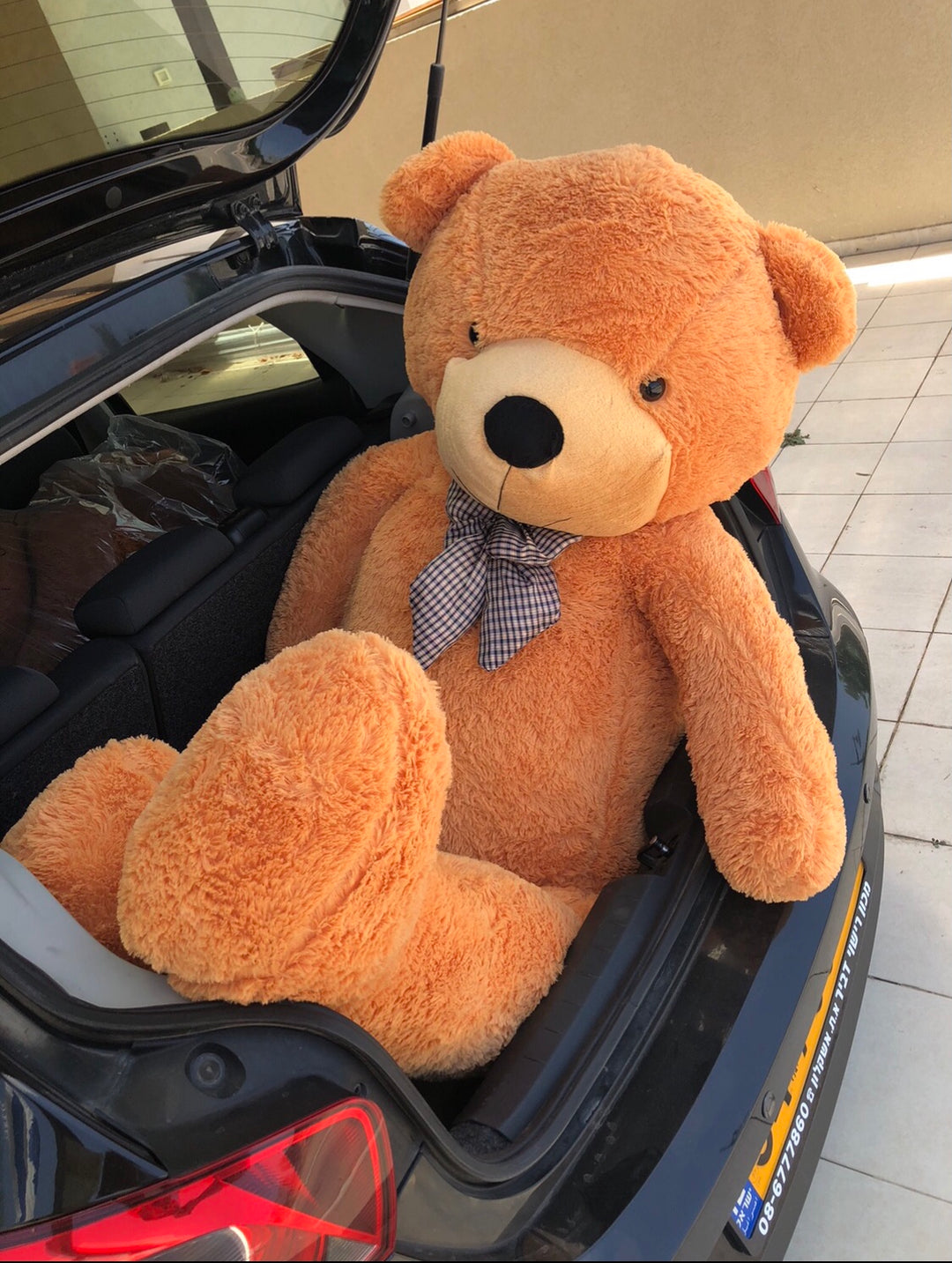 דובי ענק שתי מטר בצבע כתום קלאסי (2 מטר)