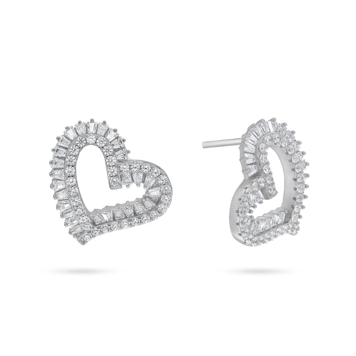 עגיל כסף לב מעוצב