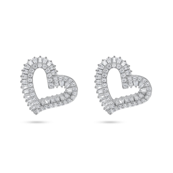 עגיל כסף לב מעוצב