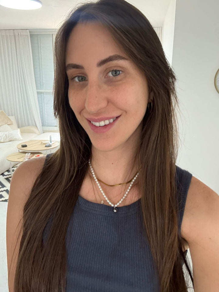 שרשרת פנינה קלאסית עם תמונה מוצפנת