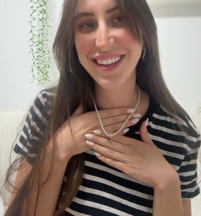 שרשרת פנינה קלאסית עם תמונה מוצפנת